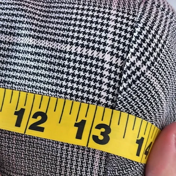 💗 $ 1395 Escada Check Grey Fitted Blazer - Picture 8 of 9